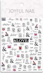 Joyful Nail Stickers Love Διακοσμητικά Αυτοκόλλητα Νυχιών Μαύρo – Κόκκινο