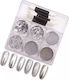 Vicky Nail Dekopulver Glitter Nageldesign Silber 6 Stück X 0,8g & 6 X Doppel Pinsel Anwendungs