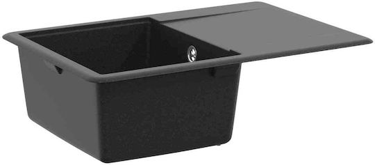 vidaXL Drop-In Küchenspüle aus Flüssigem Granit M67xP46cm Schwarze