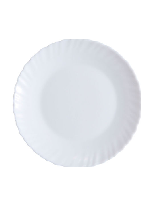 Ankor Plate Shallow Glass White 26.5cm 6pcs
