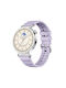 Monochrome Silicone Strap Huawei Watch GT 6 41mm GT 5 41mm GT 4 41mm Silver Buckle Purple