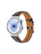 Silver Leather Bracelet Huawei Watch GT 6 41mm GT 5 41mm GT 4 41mm Dark Brown