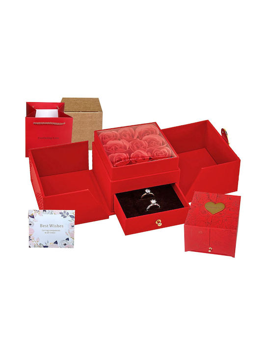 HOMie Künstliche Rosen in Box mit Öffnbarem Schublade 11,5x11,5x9cm HOMie Künstliche Rosen in Box mit Öffnbarem Schublade 11,5x11,5x9cm