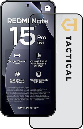 Tactical 5D 0.33mm Tempered Glass Μαύρο (Redmi Note 15 Pro 5G)