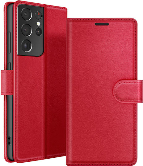 Zanaé Wallet Case Galaxy S21 Ultra 5g Stand Magnetic Tab Red