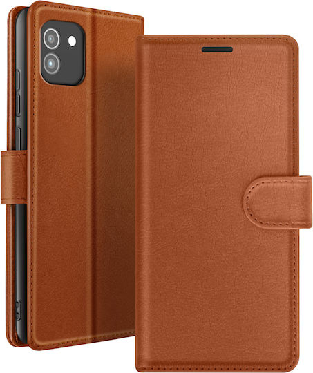 Zanaé Wallet Case Galaxy A03 Stand Function Magnetic Flap Brown