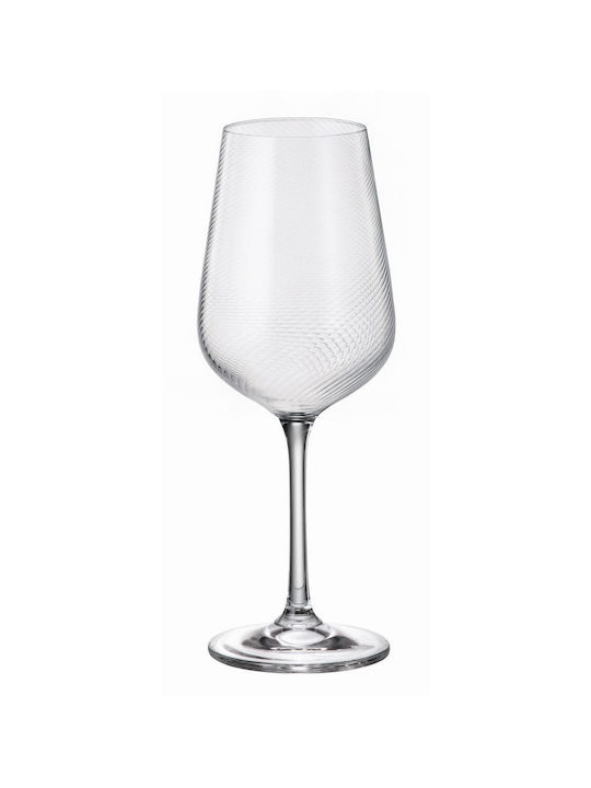 Crystal Bohemia Optic Set of Glasses for White Wine made of Crystal in White Color Stemmed 360ml 6pcs