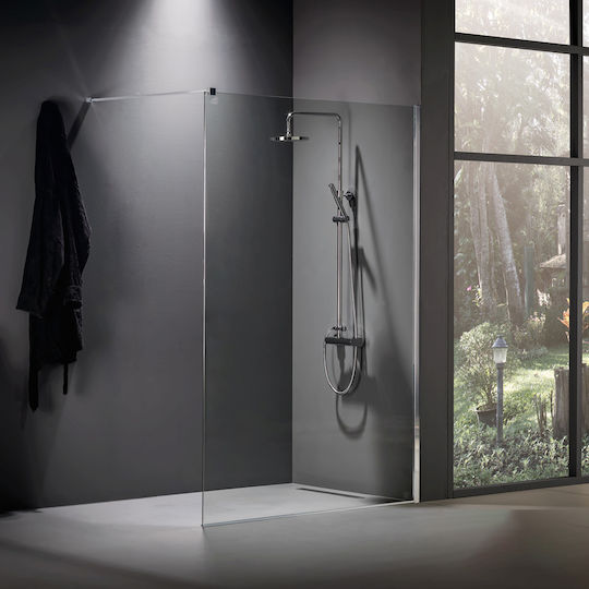 Devon Iwis Walk-in Fixed Side for Shower 39-42x185cm Clear Glass