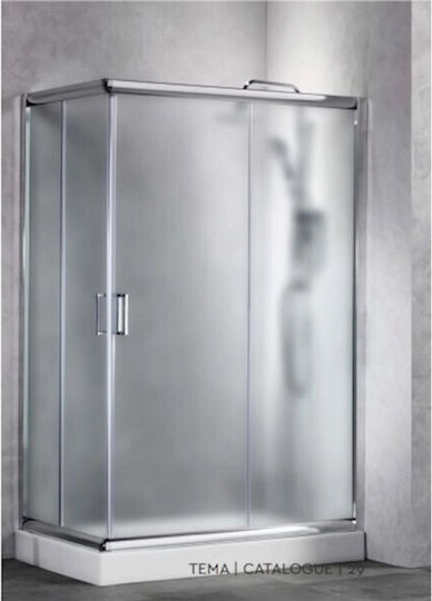 Tema Cabin for Shower with Sliding Door 100x72x180cm Mat Chrome