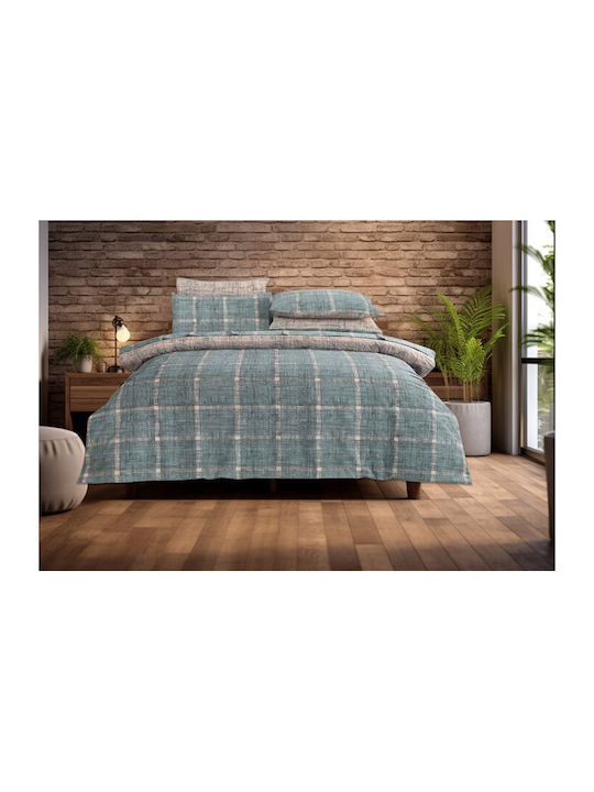 Cotton Duvet Cover Super King 220x240 Javeria Olive