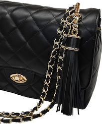 Virsa Bags Dekorative Quaste Damen Schlüsselanhänger Echtes Schwarzes Leder
