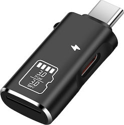 Linq Micro-sd Card Reader To Usb-c 5 Gbps Transfer 10w Usb-c Charging Black
