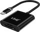Linq Cititor Carduri Microsd Sd Cu Usb-c Ultra Compact Transfer Rapid Negru