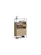 Shoe Organizer Metal-Wood Metalwood-60 2 Doors 1 Shelf Sonoma 63x24x105.5cm MDF Melamine Black Metal Frame