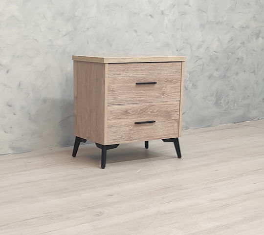 Metallic Beige Bedside Table 50x35x55cm HM030595