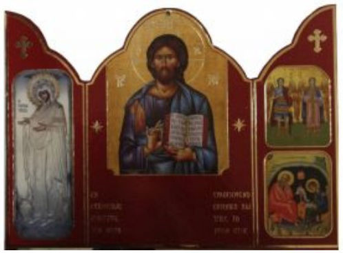 Τρίπτυχη Μικρή Εικόνα Ιησούς Χριστός Διάφορα Σχέδια 6898-004a