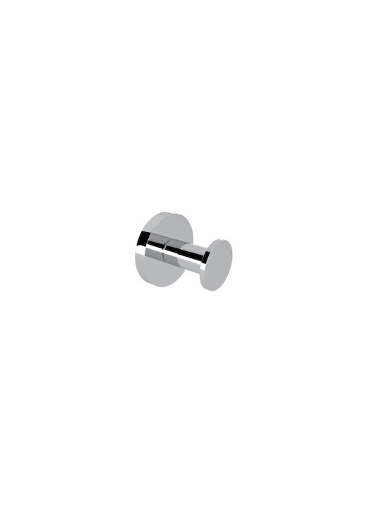 Verdi Omicron Single Wall-Mounted Bathroom Hook Silver