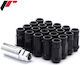 Wheel Nuts Japan Racing Jn1 M12x1.5 Conical 60° Open Type Black 20 Pieces Jn1-1215bk