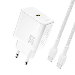 Dudao GaN с USB-C порт и кабел USB-C - USB-C 30...