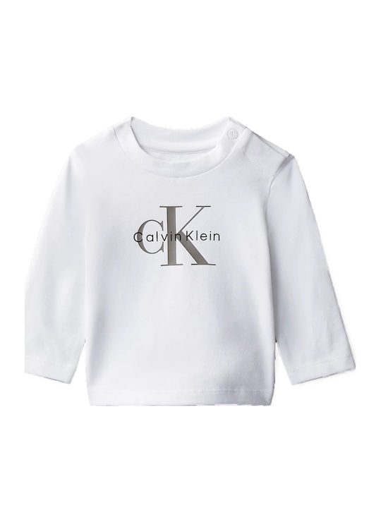 Calvin Klein Kinderhemd Langarm Weiß