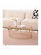 Round Central Coffee Table Temporal Oval Glass Gold W90xL60xH40.5cm