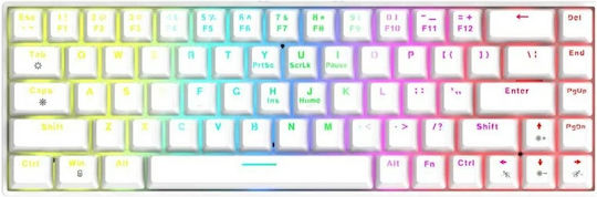 Xtrike Me GK-995W Ασύρματο Gaming Μηχανικό Πληκτρολόγιο 60% με RGB φωτισμό (Αγγλικό US) Λευκό