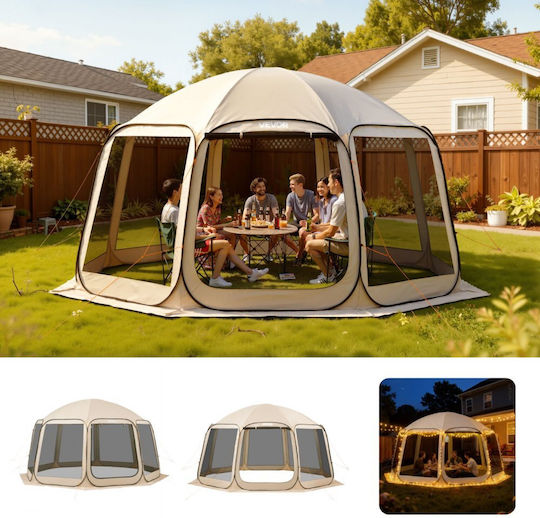 Vevor Summer Camping Tent Beige for 15 People 450x425x245cm
