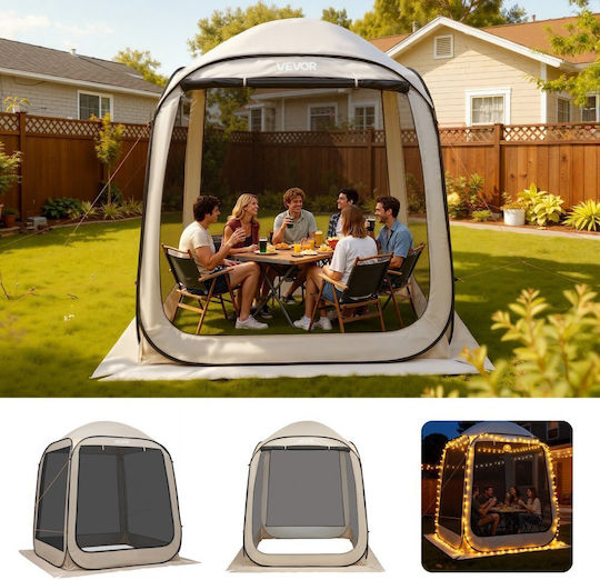 Vevor Camping Tent Cabin Beige for 6 People 182.5x182.5x220cm