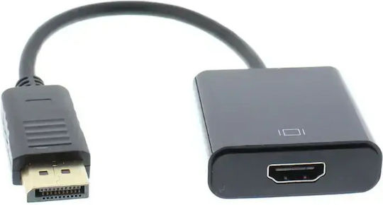 Adaptor Hdmi Femelă La Displayport Mascul 15cm 1080p Well Adapt-hdmif/dpm-0.15bk-wl