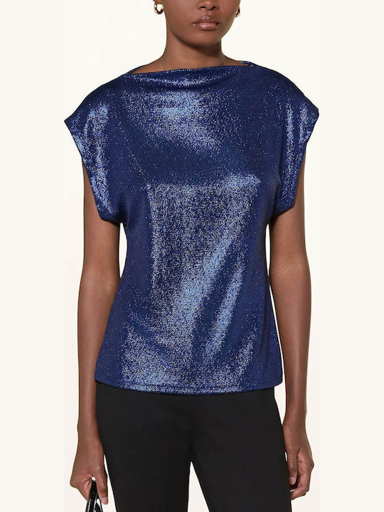 Women's Blouse Short Sleeve Navy 283110-Navy