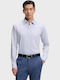 Regular-fit Long-sleeved Cotton Shirt Striped Purple