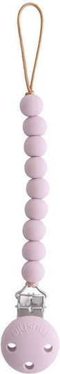 Mushie Clip Pacifier with Beads made of Silicone Lila