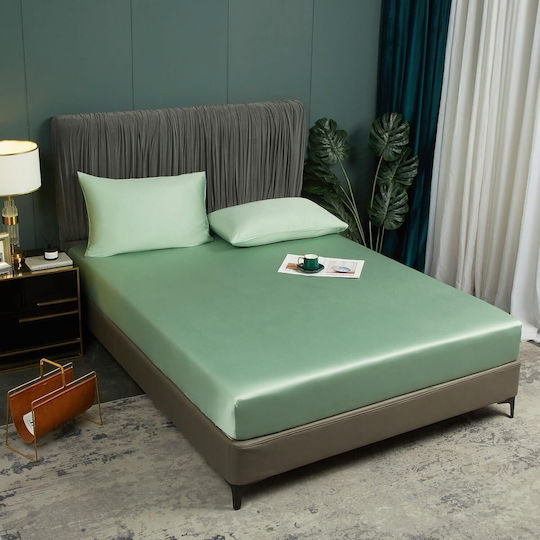 Luofanfei Μονό 90x180+30εκ. με Λάστιχο Elegant Green