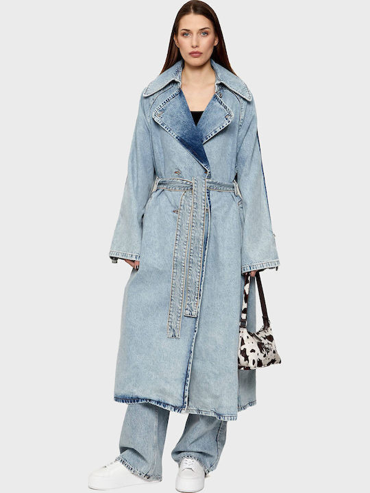 Hugo Medium Aged Denim Trenci