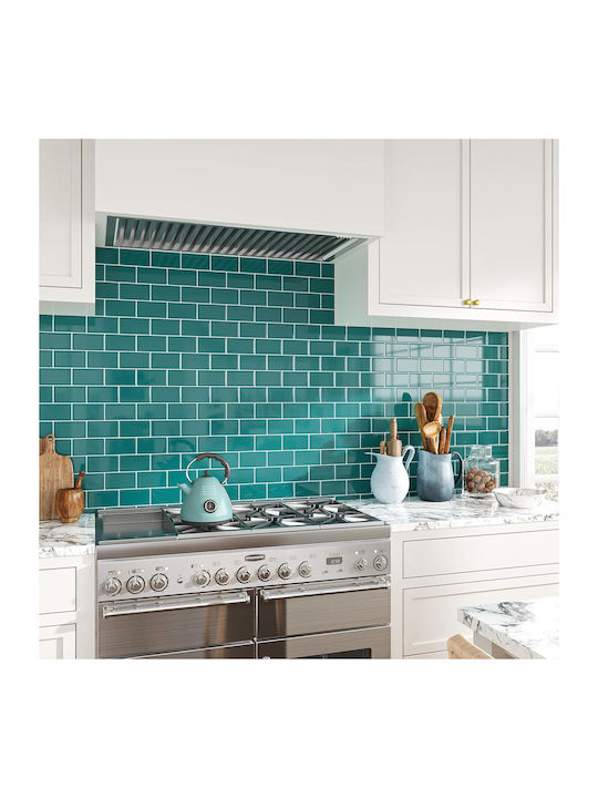 Tile Stickers 12 Pcs Turquoise Self-adhesive Waterproof 30.5 X 30.5cm
