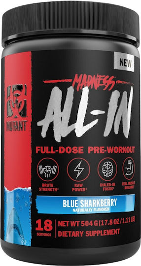 Mutant Madness All-In Full Dose Предтренировъчен 504гр Син Шаркбери