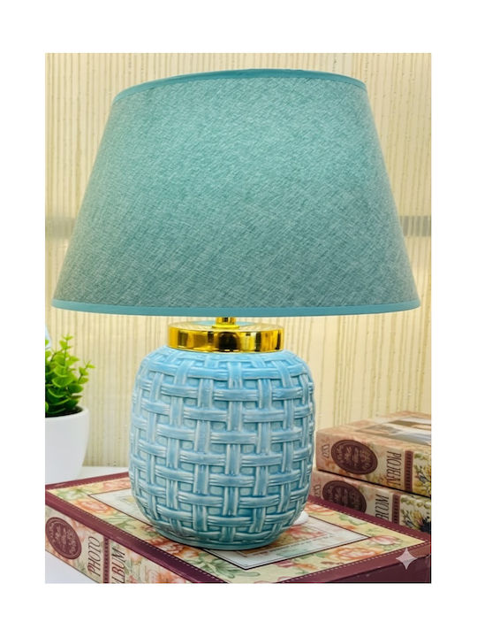 Dream House Avra Ceramic Table Lamp with Blue Shade and Base