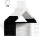 Set 40 Cârlige Anti-furt Pentru Hotel Margini Catifelate Design Clasic Alb-negru