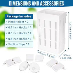 Set 2 White Aquarium Plant Holders Suction Cups Set 2 White Aquarium Plant Holders Suction Cups