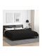 vidaXL Duvet Cover Queen 240x260 Μαύρο Και Ταμπά