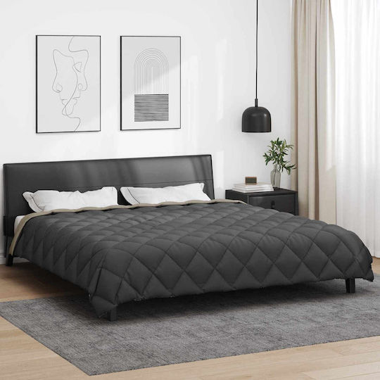 vidaXL Duvet Cover Double 200x240 Light Grey, Anthracite