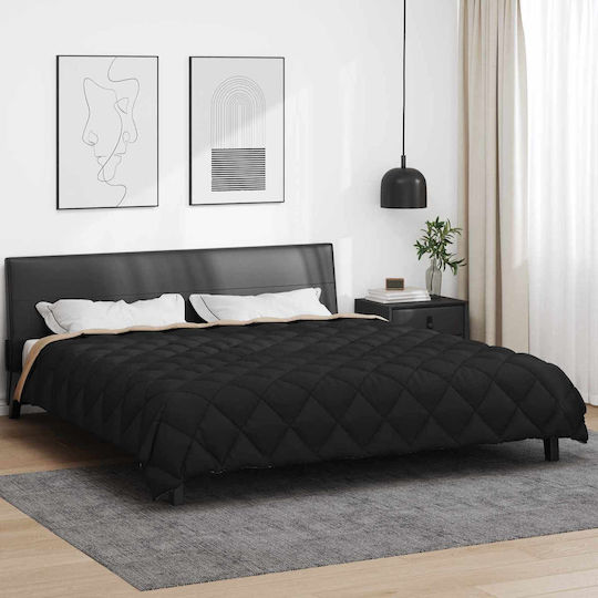 vidaXL Duvet Cover Double 200x200 Black and Tan