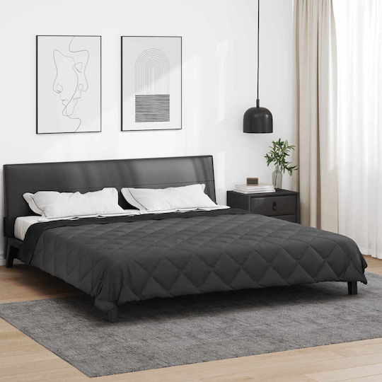 vidaXL Duvet Cover Queen 220x240 Black and Anthracite