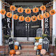 Banner Girlande Happy Halloween Text Kürbisse Fledermäuse