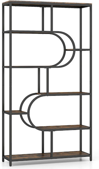Βιβλιοθήκη Καφέ & Μαύρο 95x30x175εκ.