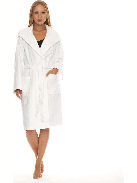 Homelovers Bathrobe with Hood Snow White 350gr/m²