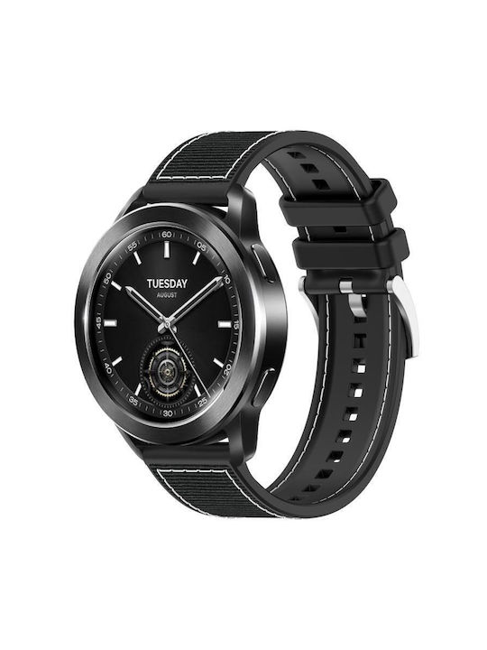 Hybrid Silikonarmband 22 mm Xiaomi Watch S3 2 Pro S2 S1 Schwarz