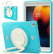 Ipad 9 8 7 10.2” Rugged Case Rotating Stand Turquoise