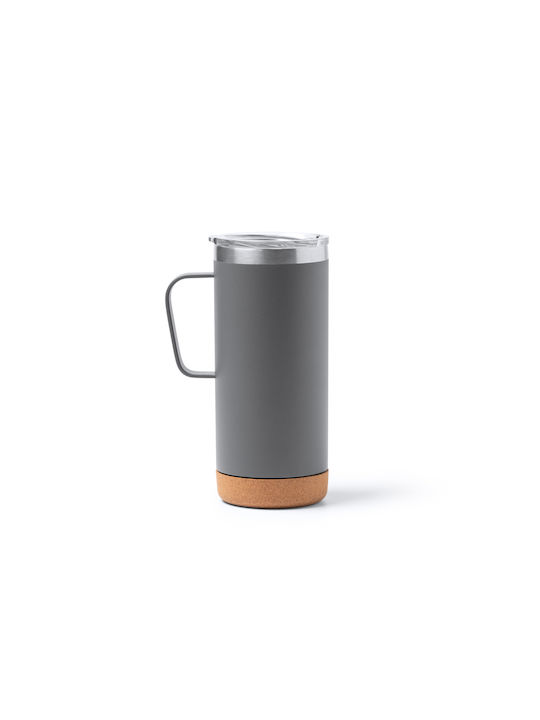 Beyron Becher Metallisch mit Deckel Transparent 600ml