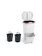 Costway Plastic Recycling Bin with Pedal 38L White